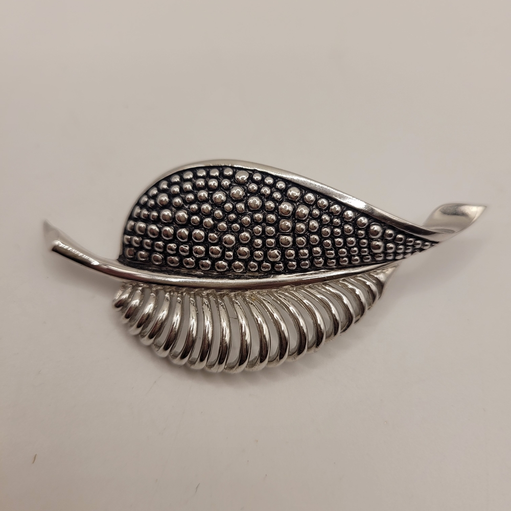 Marcel Boucher Silver Tone Leaf Brooch